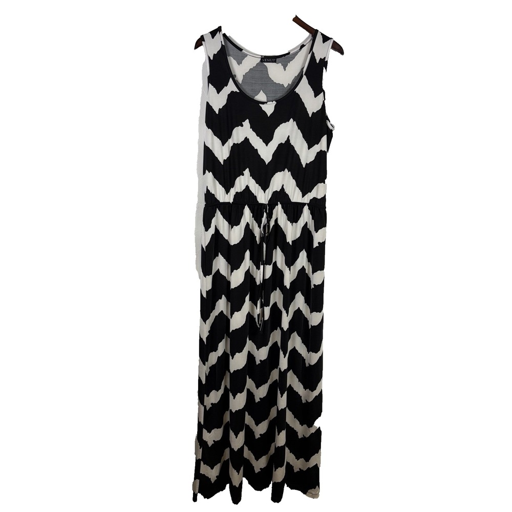 Venus Maxi Dress Size‎ 14 Black White Artsy Art to WearFlowy Beachy Oversized